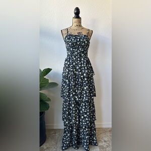 NWT IN San Francisco Black And Yellow Floral Sundress Size M